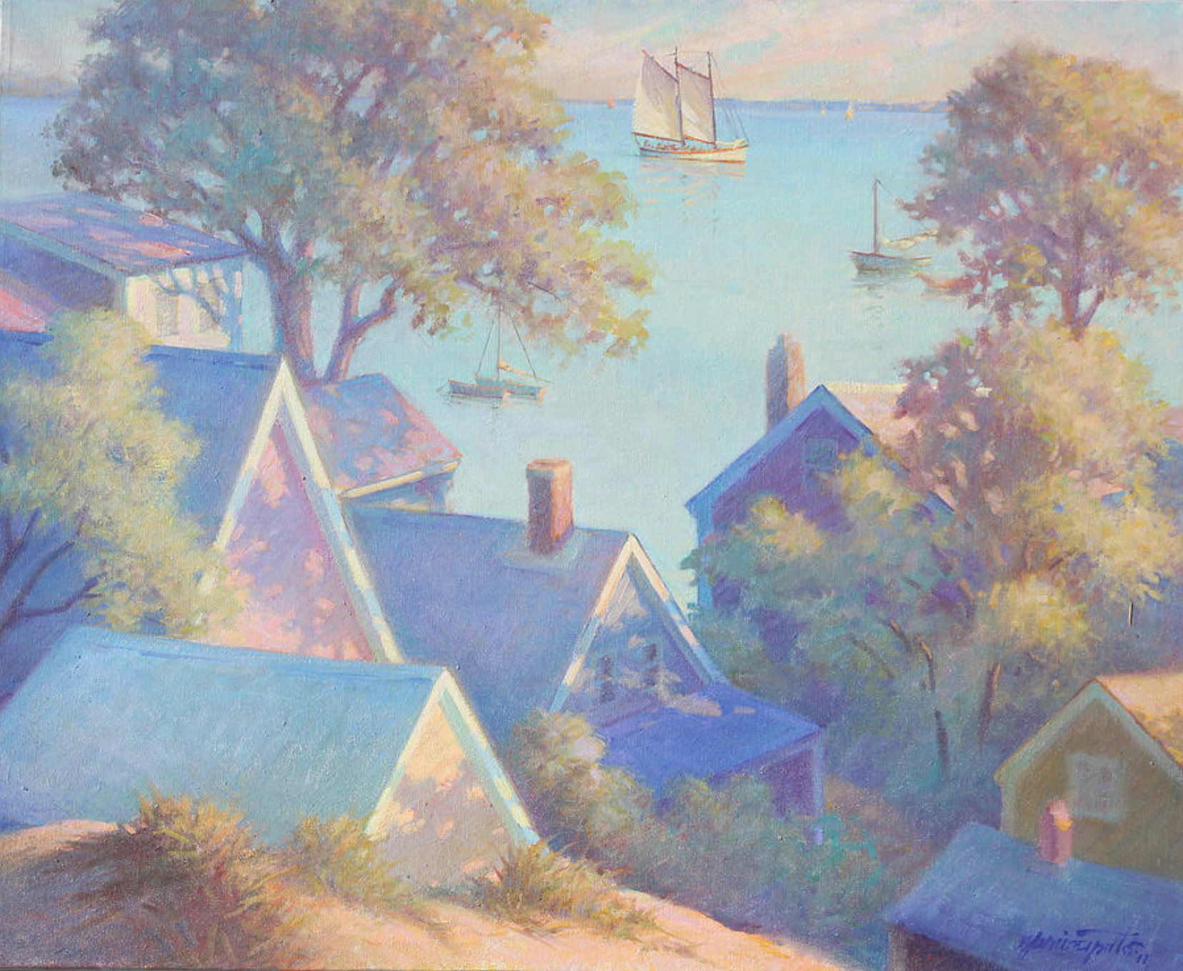 Rooftops Of Provincetown Harbor by Earnest Principato